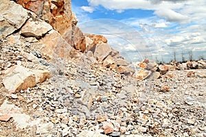 Open quarry of white marble