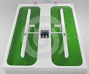 Open raceway ponds for algal with paddle wheel