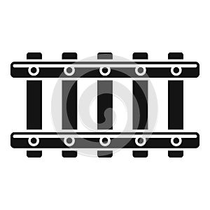 Open railway icon simple vector. Control track