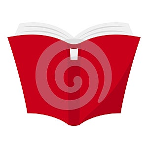 Open Red Book Flat Icon Isolated on White