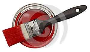 Open Red Paint Can