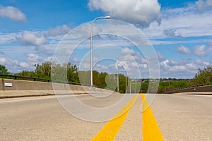 Open road on the bridge