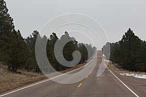 Open Road into the Clouds in Eastern Colorado