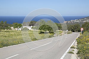 Open Road near Hort Beach; Ibiza