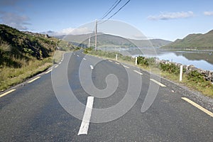 Open Road near Killary Fjord, Connemara National Park; Galway