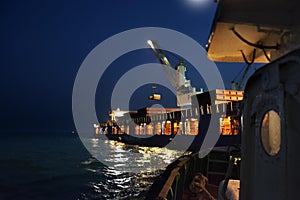 Open road at sea Seaman routine job transshipment operations