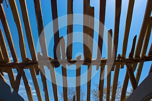 Open roof wooden hut