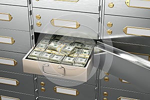 Open the safe with the dolars.