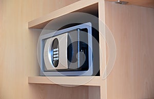 Open safe in a hotel room