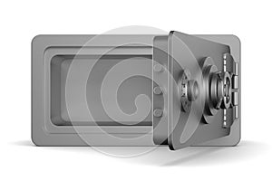 Open safe on white background. Isolated 3D illustration