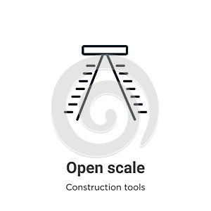 Open scale outline vector icon. Thin line black open scale icon, flat vector simple element illustration from editable tools