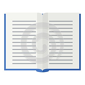 Open School Book Flat Icon on White