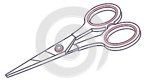 Open Scissors, Precision Cutting Tool for Craft & Design, vector design Generative AI