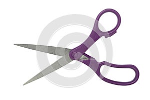 Open scissors on white with clipping path