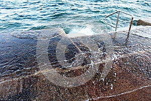 The open sea, view from the Lungomare seaside promenade Ika-Opatija-Volosko, Kvarner bay