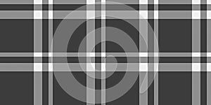 Open seamless vector pattern, drapery check background fabric. Rural textile texture tartan plaid in grey and white colors