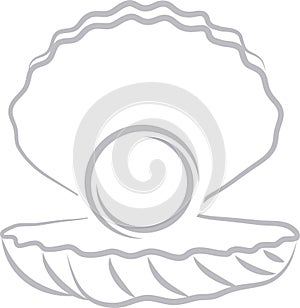 Open shell with pearl logo, shell logo, icon, pearl logo, tourism logo, background