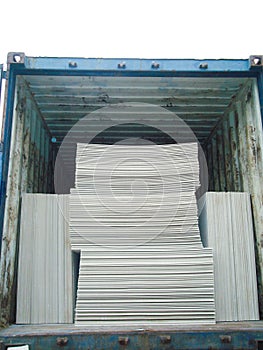 Open Shipping Container with Cargo Inside