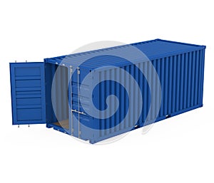 Open Shipping Container Isolated