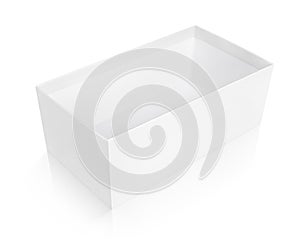 Open shoe box isolated on white