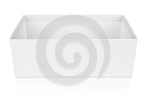 Open shoe box isolated on white