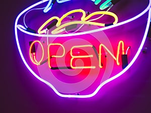 Open sign colourful neon light Restaurant Bar Signage decoration