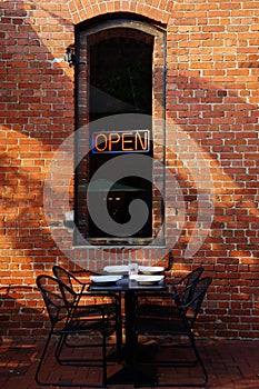 Open Sign Dining Outdoors