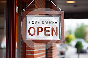 open sign hanging outside a restaurant, store, office