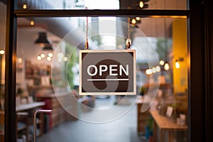 open sign hanging outside a restaurant, store, office