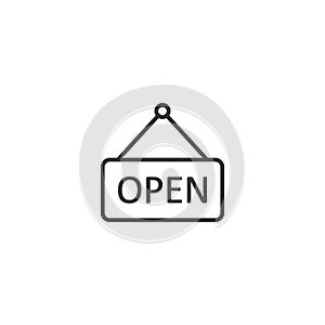 Open sign icon in flat style. Accessibility vector illustration on white isolated background. Message business concept