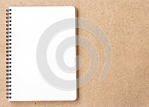 Open Small notepad on wood