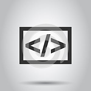 Open source business vector icon in flat style. Api programming illustration on white background. Programmer technology concept