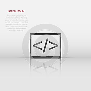 Open source business vector icon in flat style. Api programming illustration on white isolated background. Programmer technology