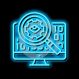 open source software neon glow icon illustration