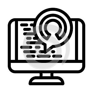 open source tech enthusiast line icon vector illustration photo