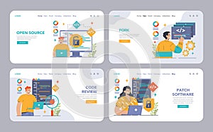 Open source web banner or landing page set. Software with code available