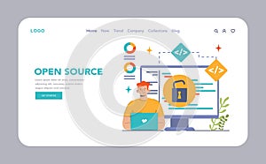 Open source web banner or landing page. Software with code available