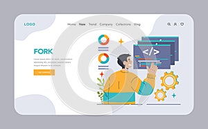 Open source web banner or landing page. Software with code available