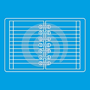 Open spiral lined notebook icon outline