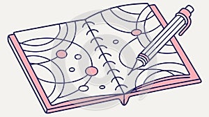 Open spiral notebook with pen, planning, and creative thinking. vector design Generative AI