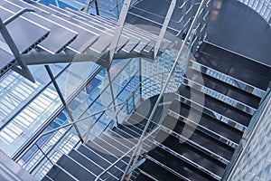 Open stairwell in a modern office building