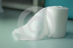 Open sterile gauze roll
