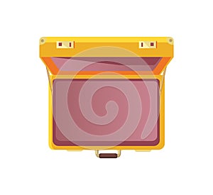 Open Suitcase Empty Bag Top View Vector Icon