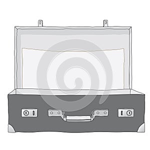 Open suitcase (vector)