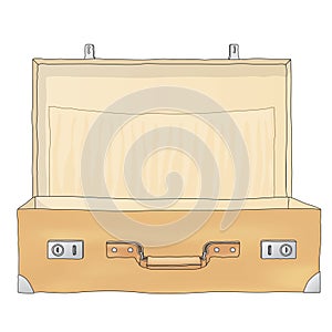 Open suitcase (vector)