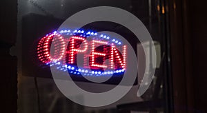 Open table neon light photo