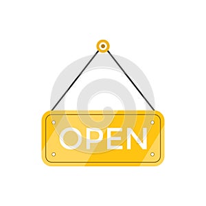 Open Tag Icon Vector in Gold Color Style