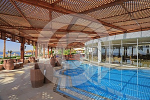 Open terrace of the hotel in the resort of Sharm El Sheikh