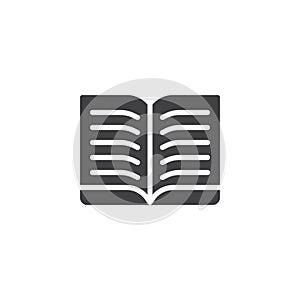 Open text book vector icon