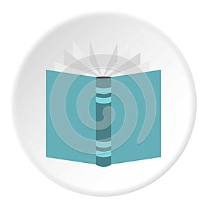 Open thick book icon circle